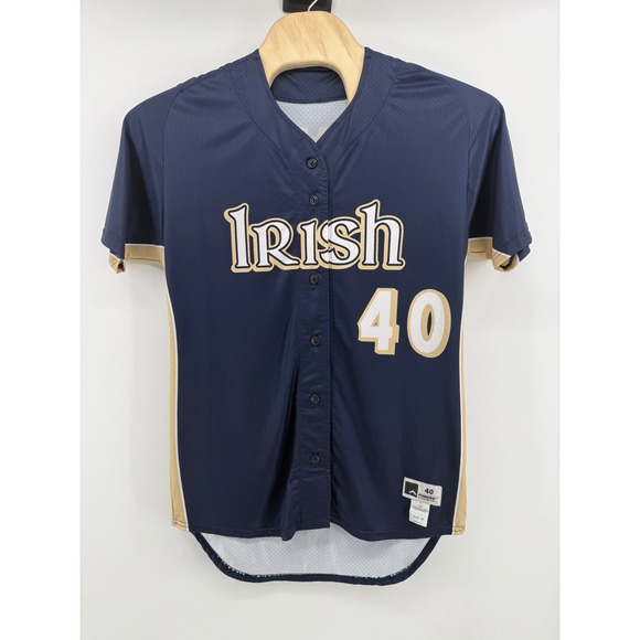 adidas Other - Adidas Notre Dame Fighting Irish Jersey 42 Polyester Navy Gold #40 Collegiate